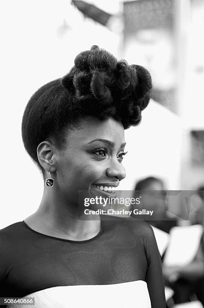 Actress Teyonah Parris attends the 47th NAACP Image Awards presented by TV One at Pasadena Civic Auditorium on February 5, 2016 in Pasadena,...