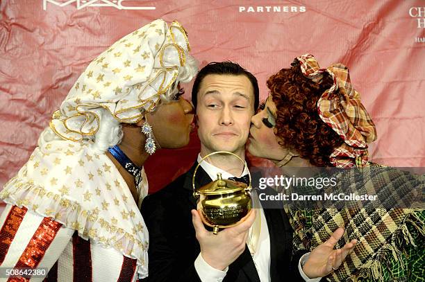 Joseph Gordon-Levitt attends a press conference after being honored with Hasty Pudding Man of the Year award February 5, 2016 in Cambridge,...