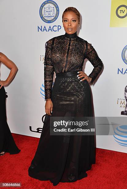 Actress Eva Marcille attends the 47th NAACP Image Awards presented by TV One at Pasadena Civic Auditorium on February 5, 2016 in Pasadena, California.