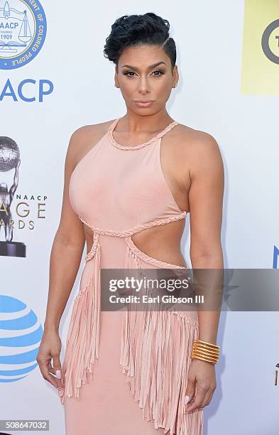 Personality Laura Govan attends the 47th NAACP Image Awards presented by TV One at Pasadena Civic Auditorium on February 5, 2016 in Pasadena,...