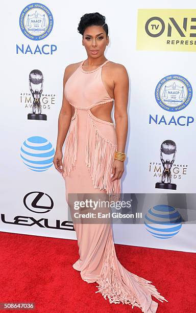 Personality Laura Govan attends the 47th NAACP Image Awards presented by TV One at Pasadena Civic Auditorium on February 5, 2016 in Pasadena,...