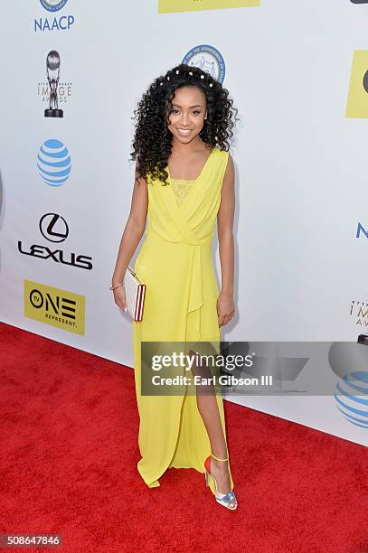 Actress Genneya Walton attends the 47th NAACP Image Awards presented by TV One at Pasadena Civic Auditorium on February 5, 2016 in Pasadena,...