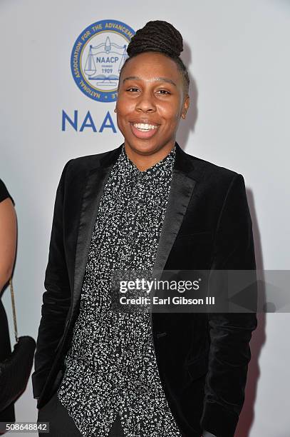 Actress Lena Waithe attends the 47th NAACP Image Awards presented by TV One at Pasadena Civic Auditorium on February 5, 2016 in Pasadena, California.