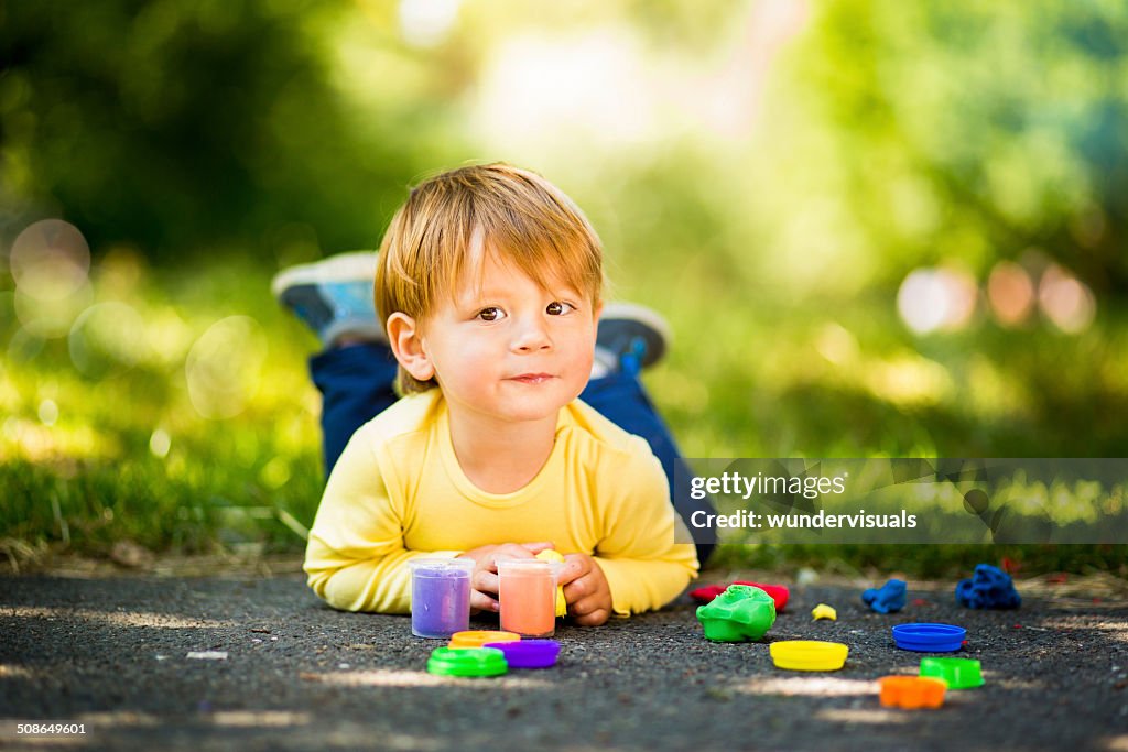 Toddler With Play Dough