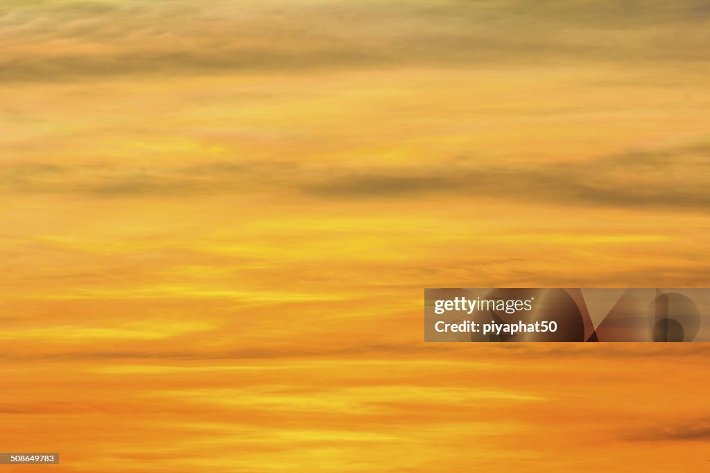 Fiery orange sunset sky