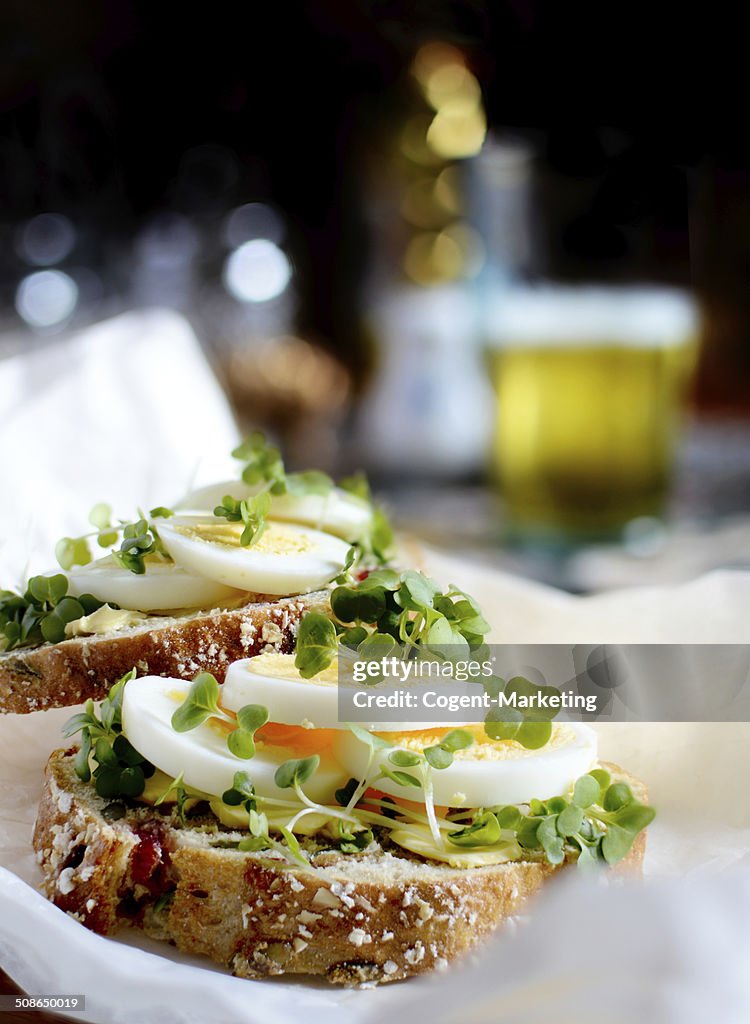 Egg and Cress Open Sandwich