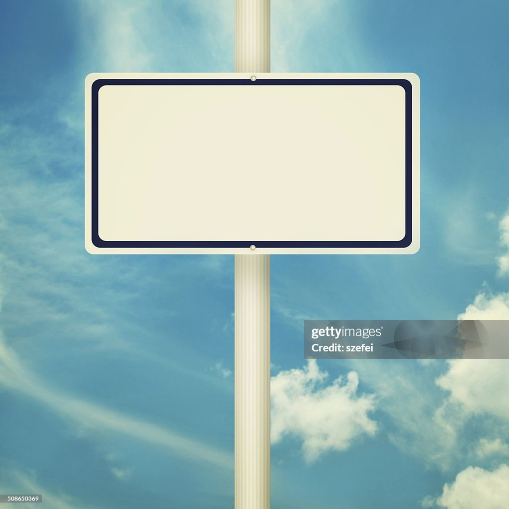 Blank road sign