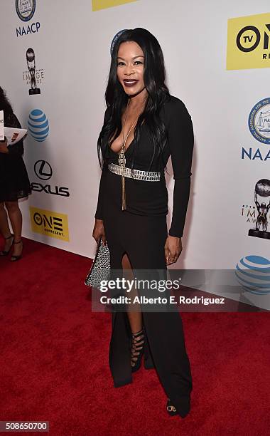 Personality Golden Brooks onstage during the 47th NAACP Image Awards presented by TV One at Pasadena Civic Auditorium on February 5, 2016 in...