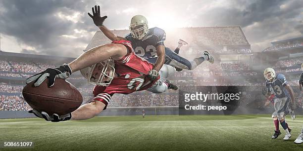 american football action - tackling stockfoto's en -beelden
