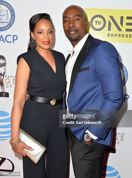 Actor Morris Chestnut and Pam Byse onstage during the 47th NAACP Image Awards presented by TV One at Pasadena Civic Auditorium on February 5, 2016 in...