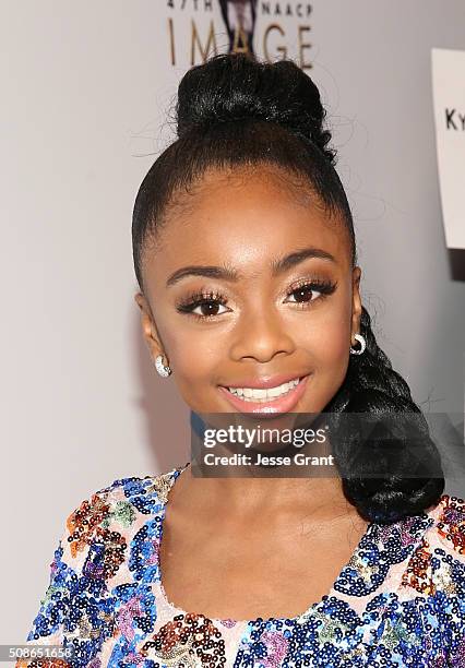 Actress Skai Jackson attends the 47th NAACP Image Awards presented by TV One at Pasadena Civic Auditorium on February 5, 2016 in Pasadena, California.