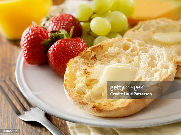 english muffins - butter stock pictures, royalty-free photos & images