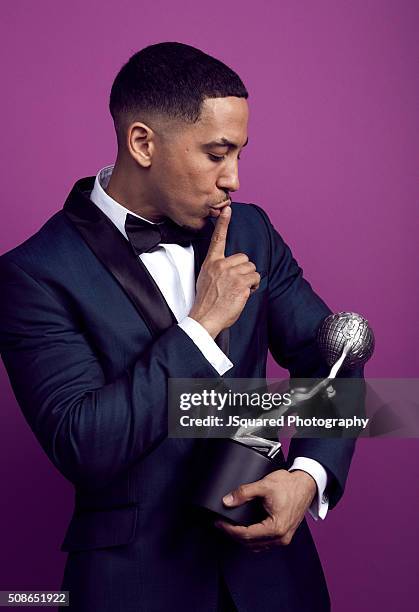 Actor Neil Brown Jr. Poses for a portrait with the Outstanding Motion Picture award for "Straight Outta Compton" during the 47th NAACP Image Awards...