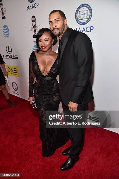 Singer-songwriter Naturi Naughton and actor Omari Hardwick attend the 47th NAACP Image Awards presented by TV One at Pasadena Civic Auditorium on...