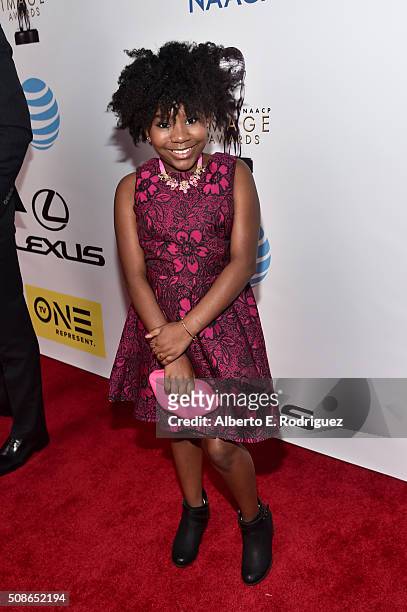 Actress Trinitee Stokes attends the 47th NAACP Image Awards presented by TV One at Pasadena Civic Auditorium on February 5, 2016 in Pasadena,...