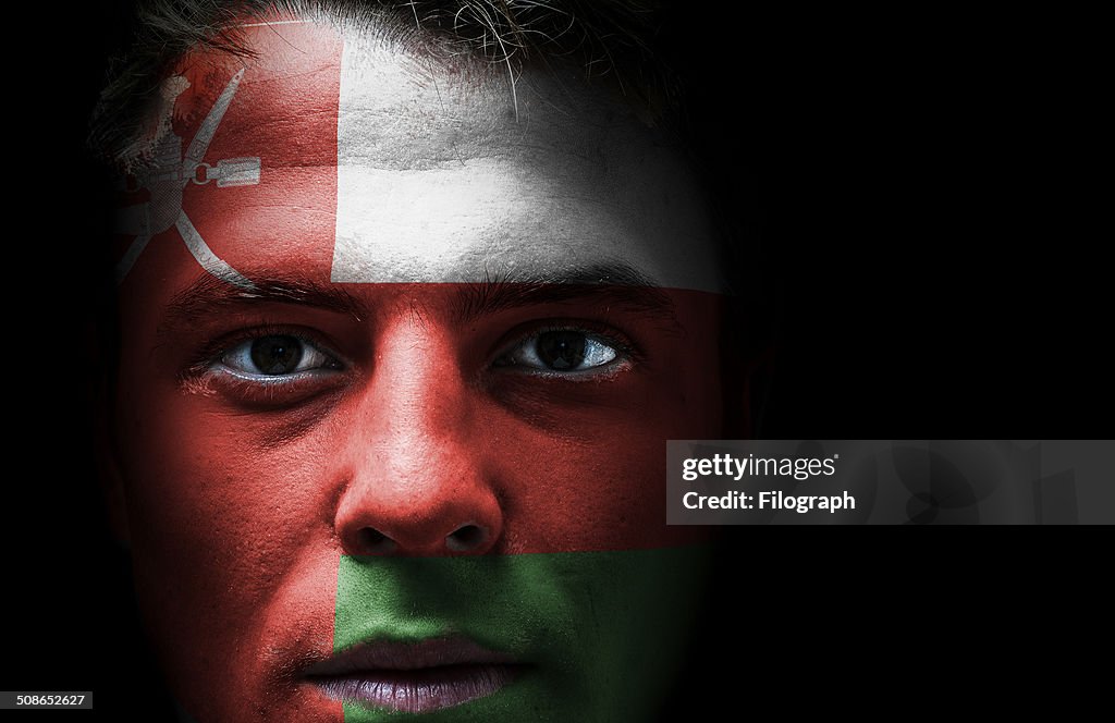 Oman flag on face