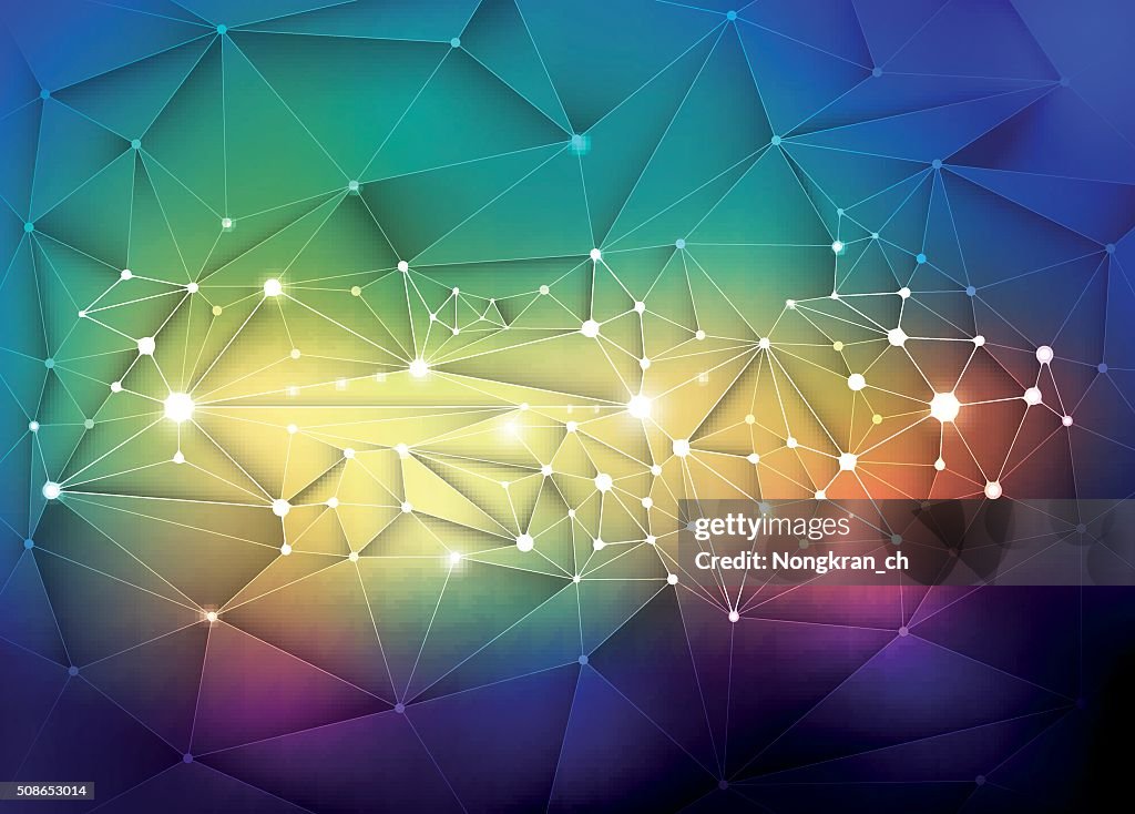 Abstract 3D Geometric, Polygonal, Triangle pattern in molecule