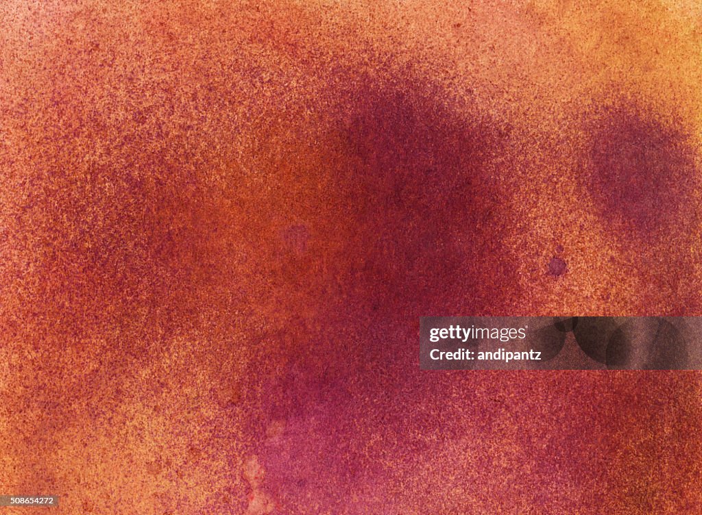 Abstract background hand painted with rusty orange and red colors