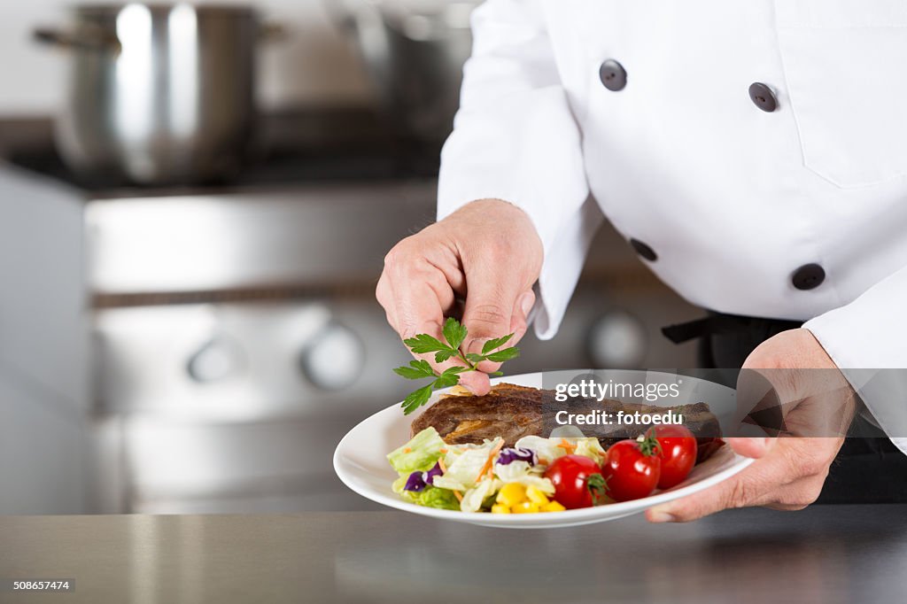 Chef finishing your plate