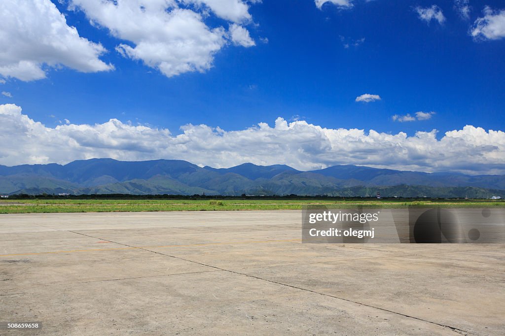 Landscape, blue sky , mountains and clouds