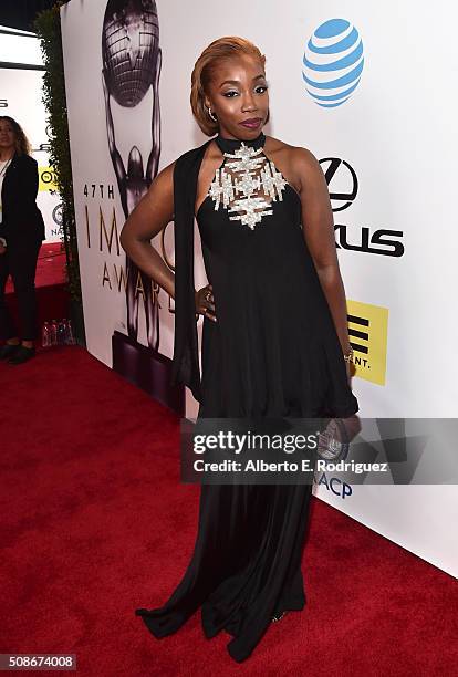 Singer Estelle attends the 47th NAACP Image Awards presented by TV One at Pasadena Civic Auditorium on February 5, 2016 in Pasadena, California.