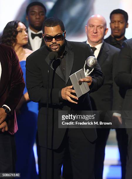 Hip-hop artist Ice Cube accepts award for Outstanding Motion Picture for 'Straight Outta Compton' onstage during the 47th NAACP Image Awards...