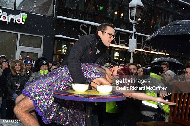 Joseph Gordon-Levitt is honored as The Hasty Pudding Theatricals' Man of the Year on February 5, 2016 in Boston, Massachusetts.