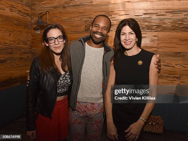 Actress Charis Jeffers, designer, SCAD Alumnus Bradley Bowers and interior designer Hildi Santo Tomas attend SCAD Presents aTVfest 2016 on February...