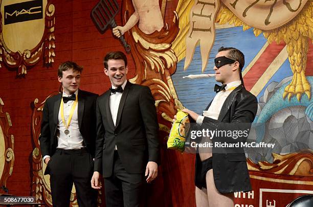 Joseph Gordon-Levitt is honored as The Hasty Pudding Theatricals' Man of the Year on February 5, 2016 in Boston, Massachusetts.