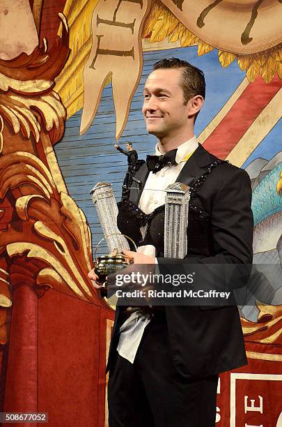 Joseph Gordon-Levitt is honored as The Hasty Pudding Theatricals' Man of the Year on February 5, 2016 in Boston, Massachusetts.