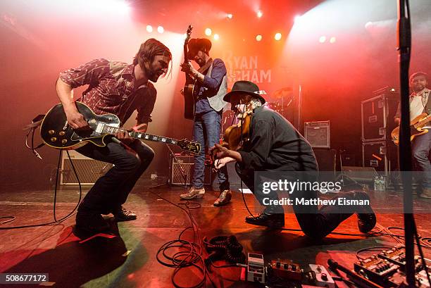 Daniel Sproul, Ryan Bingham and Richard Bowden perform live on stage for the "Fear and Saturday Night" Tour at Irving Plaza on February 5, 2016 in...