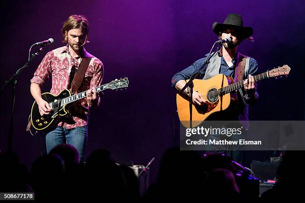 Daniel Sproul and Ryan Bingham perform live on stage for the "Fear and Saturday Night" Tour at Irving Plaza on February 5, 2016 in New York City.