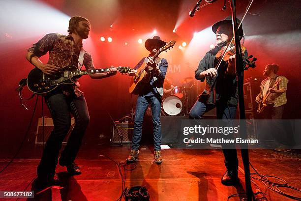 Daniel Sproul, Ryan Bingham and Richard Bowden perform live on stage for the "Fear and Saturday Night" Tour at Irving Plaza on February 5, 2016 in...