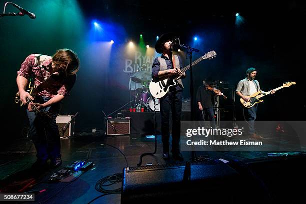 Daniel Sproul, Ryan Bingham, Richard Bowden and Jimmy Stofer perform live on stage for the "Fear and Saturday Night" Tour at Irving Plaza on February...