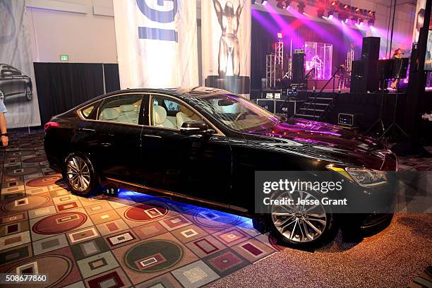 Displays and signage are seen during the 47th NAACP Image Awards presented by TV One after party at Pasadena Civic Auditorium on February 5, 2016 in...