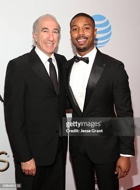 Chairman and Chief Executive Officer of Metro-Goldwyn-Mayer Inc. Gary Barber and actor Michael B. Jordan attend the 47th NAACP Image Awards presented...