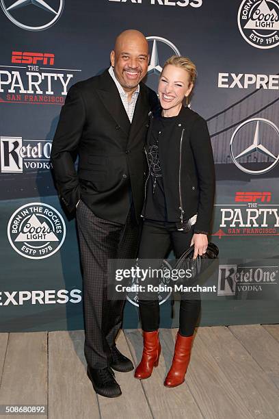 Hosts Michael Wilbon and Lindsay Czarniak attend ESPN The Party on February 5, 2016 in San Francisco, California.