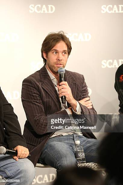 Moderator Kevin Bar speaks during "Hollywood of the South: Georgia Studios" during Day Two of aTVfest 2016 presented by SCAD on February 5, 2016 in...