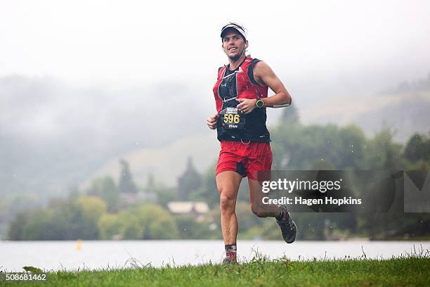 Ryan Sandes of South Africa in action during the Tarawera Ultramarathon on February 6, 2016 in Rotorua, New Zealand.