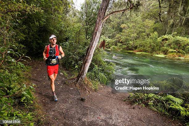 Ryan Sandes of South Africa in action during the Tarawera Ultramarathon on February 6, 2016 in Rotorua, New Zealand.