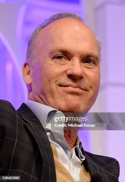 Actor Michael Keaton presents onstage at The Santa Barbara International Film Festival on February 5, 2016 in Santa Barbara, California.