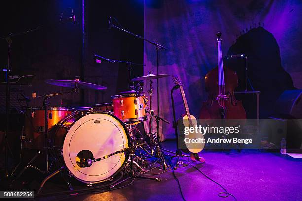 Alternative view of the stage for Villagers at Brudenell Social Club on February 3, 2016 in Leeds, England.