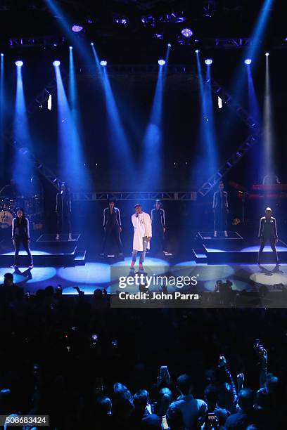 Winning artist Pharrell performs following the 2015 Pepsi Rookie of the Year Award Ceremony at the 2015 Pepsi Rookie of the Year Award Ceremony at...