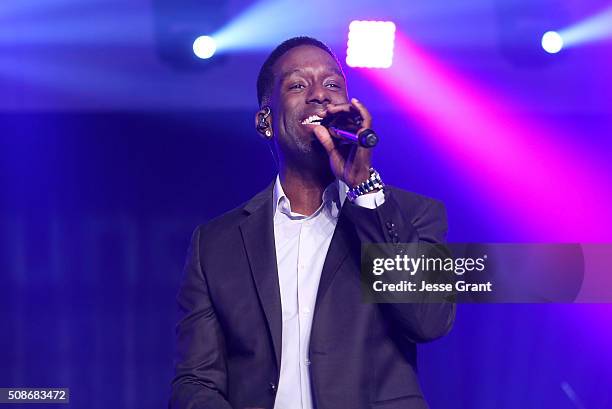 Singer Shawn Stockman of Boyz II Men performs during the 47th NAACP Image Awards Presented By TV One After Party at the Pasadena Civic Auditorium on...