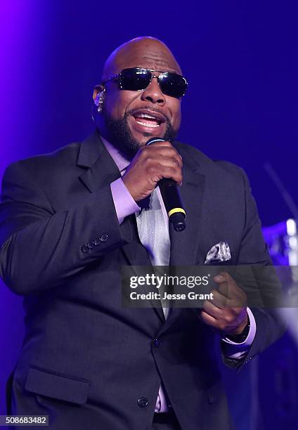 Singer Wanya Morris of Boyz II Men performs during the 47th NAACP Image Awards Presented By TV One After Party at the Pasadena Civic Auditorium on...