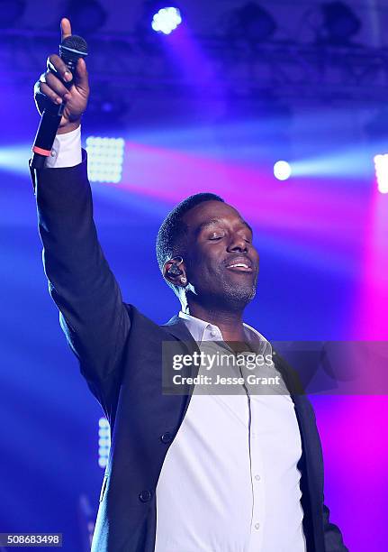 Singer Shawn Stockman of Boyz II Men performs during the 47th NAACP Image Awards Presented By TV One After Party at the Pasadena Civic Auditorium on...