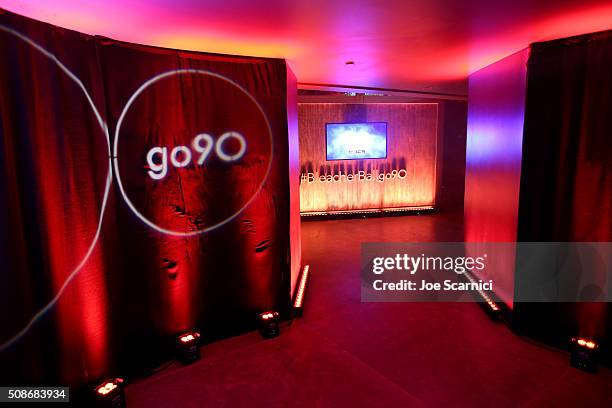 General view of atmosphere at Bleacher Reports Bleacher Ball presented by go90 at The Mezzanine prior to Sundays big game on February 5, 2016 in...