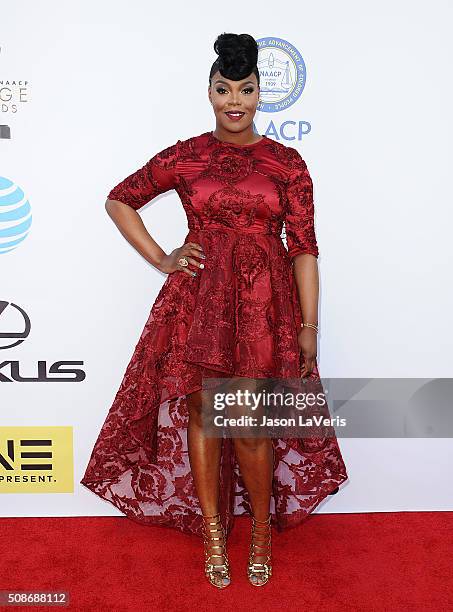 Actress Ta'Rhonda Jones attends the 47th NAACP Image Awards at Pasadena Civic Auditorium on February 5, 2016 in Pasadena, California.