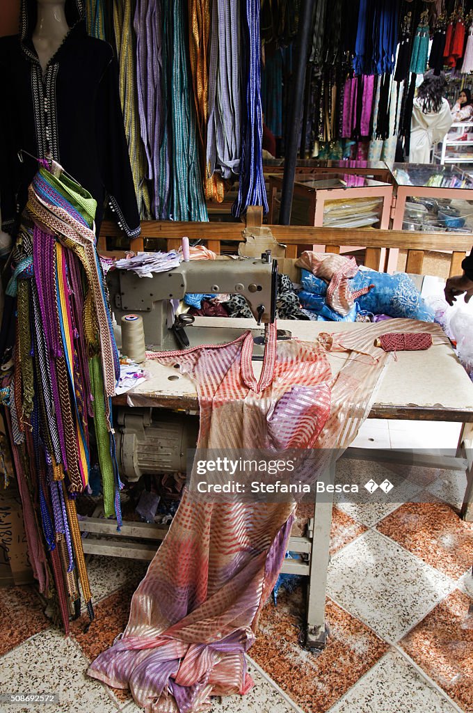 The cloth souq in Meknes