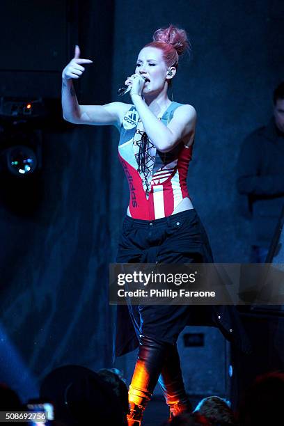 Rapper Iggy Azalea performs onstage during the Sports Illustrated Experience Friday Night Party on February 5, 2016 in San Francisco, California.